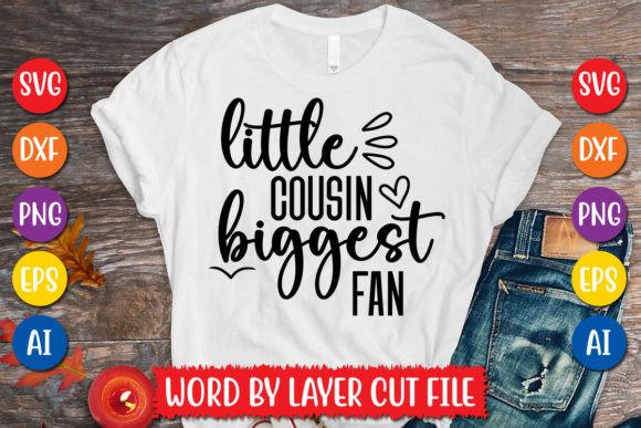 Download Little Cousin Biggest Fan SVG Design - Premium Bundle